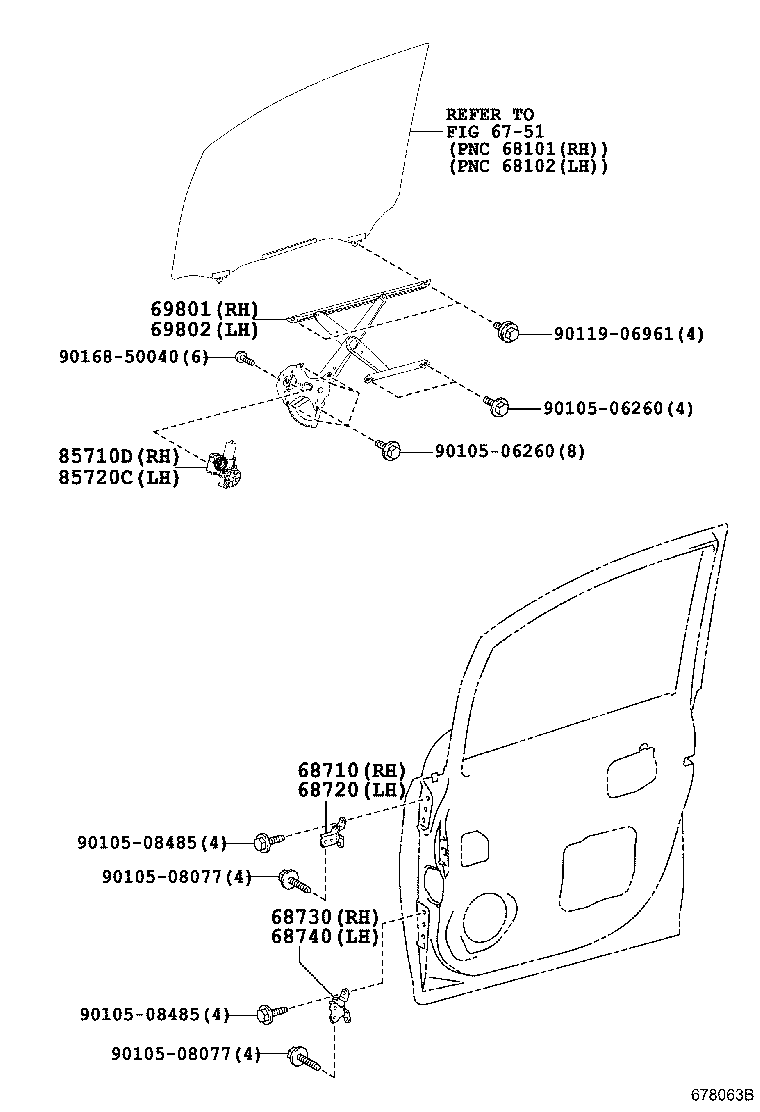 69801-28120 REGULATOR SUB-ASSY, FRONT DOOR WINDOW, RH product image