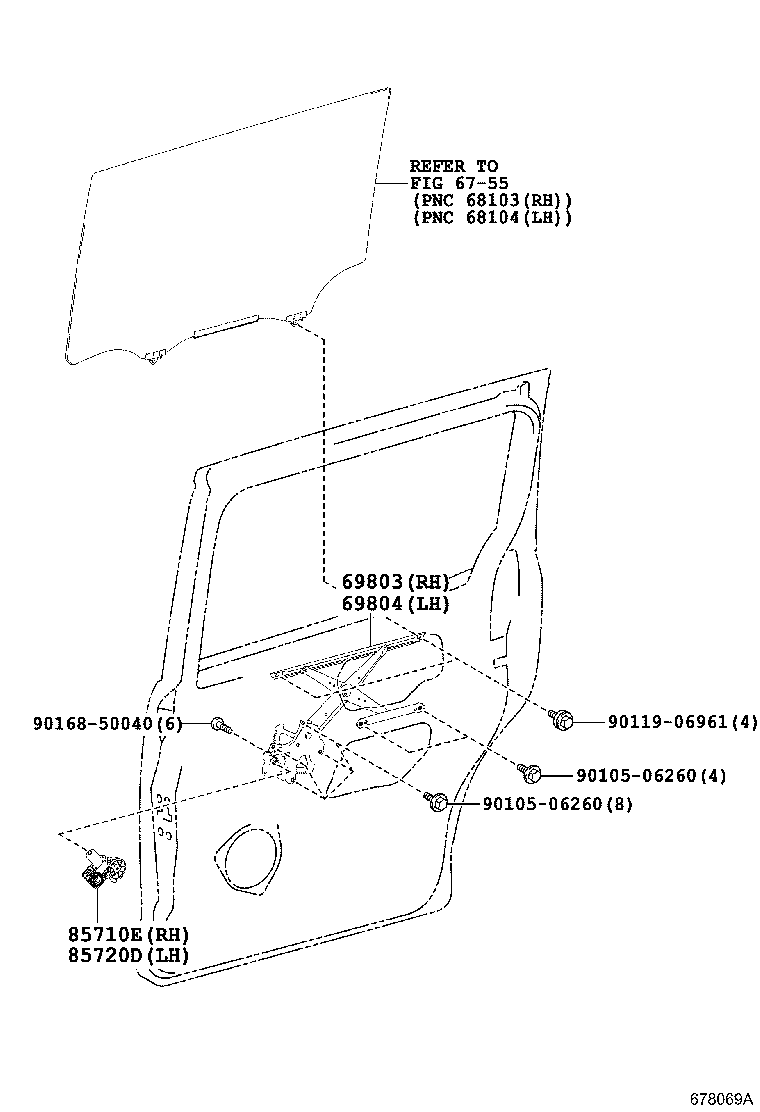 85710-28200 MOTOR ASSY, POWER WINDOW REGULATOR, RH product image