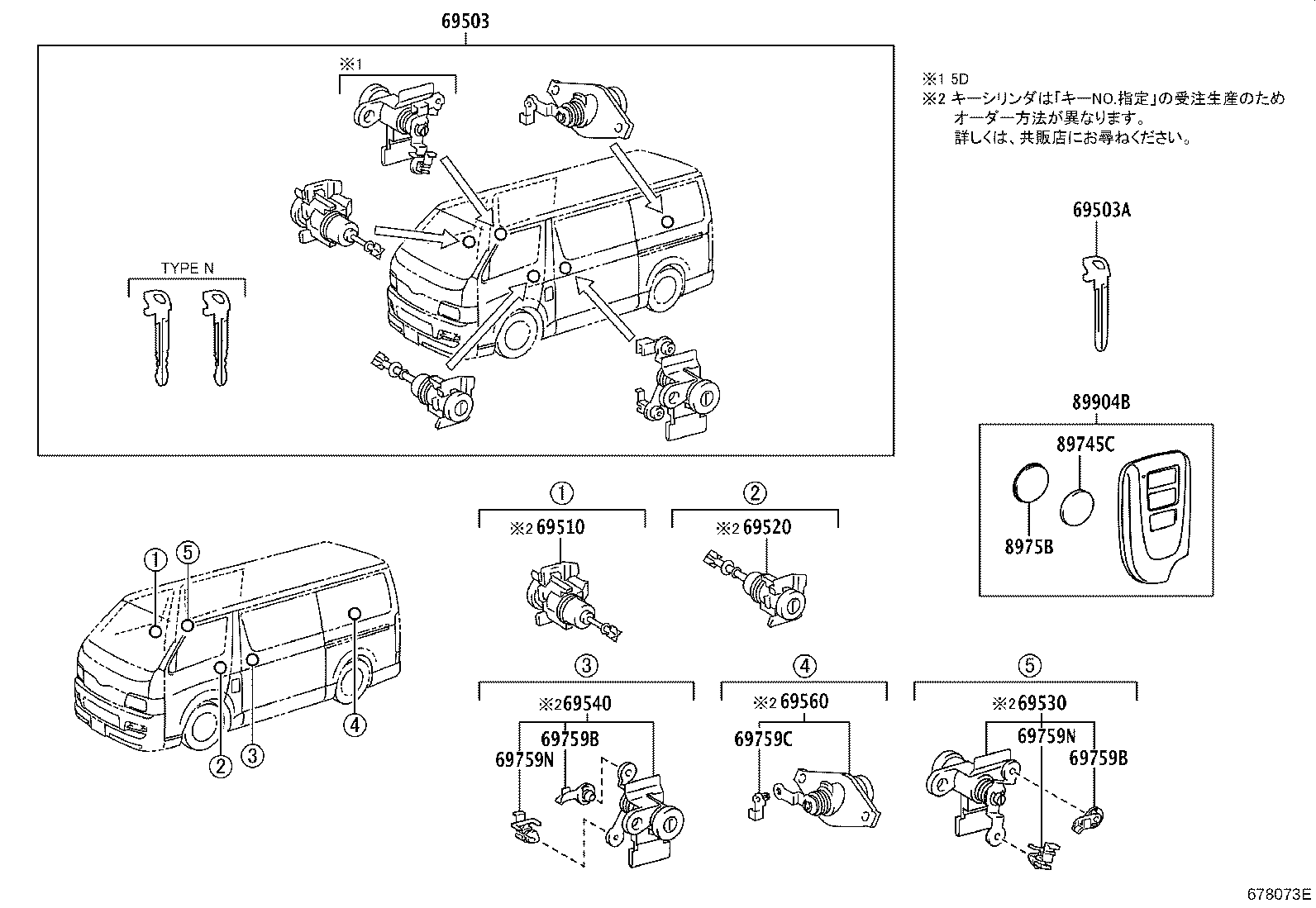 69005-26583 CYLINDER SET, LOCK product image