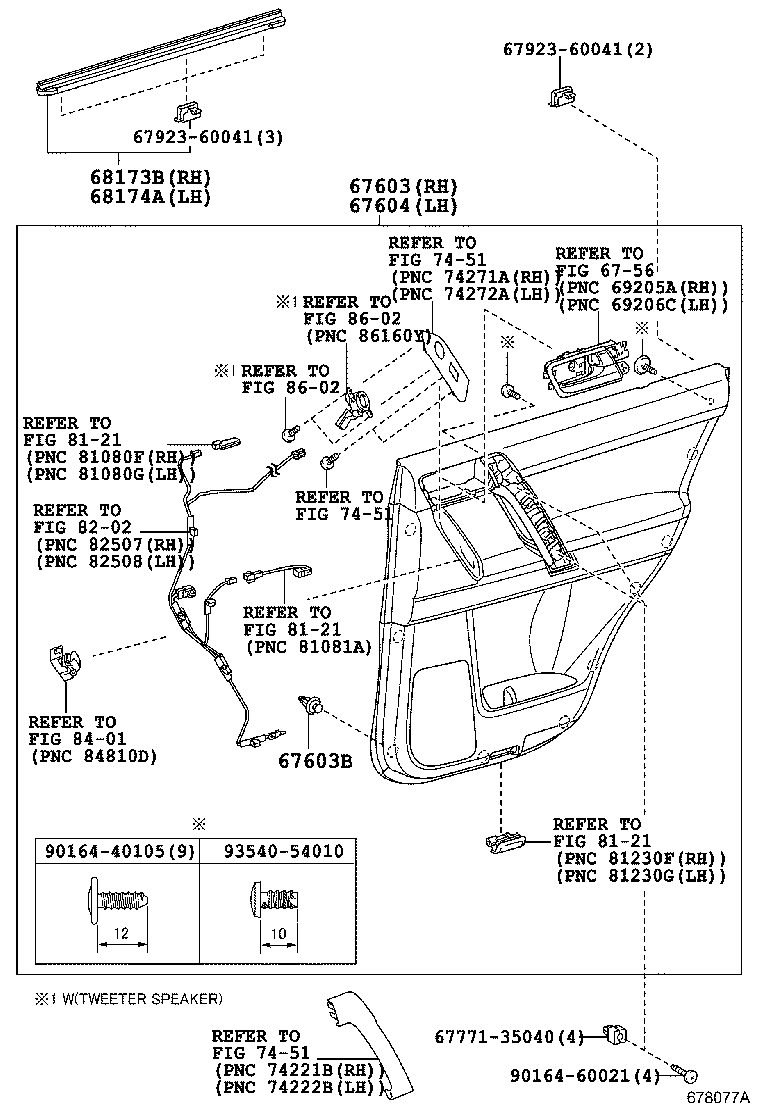 68104-0G040 GLASS SUB-ASSY, REAR DOOR, LH product image