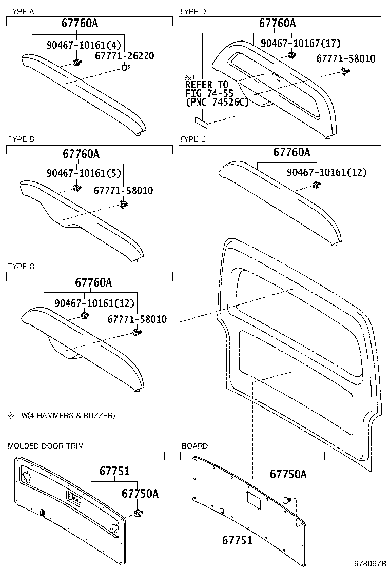 67751-26200 BOARD, BACK DOOR TRIM product image