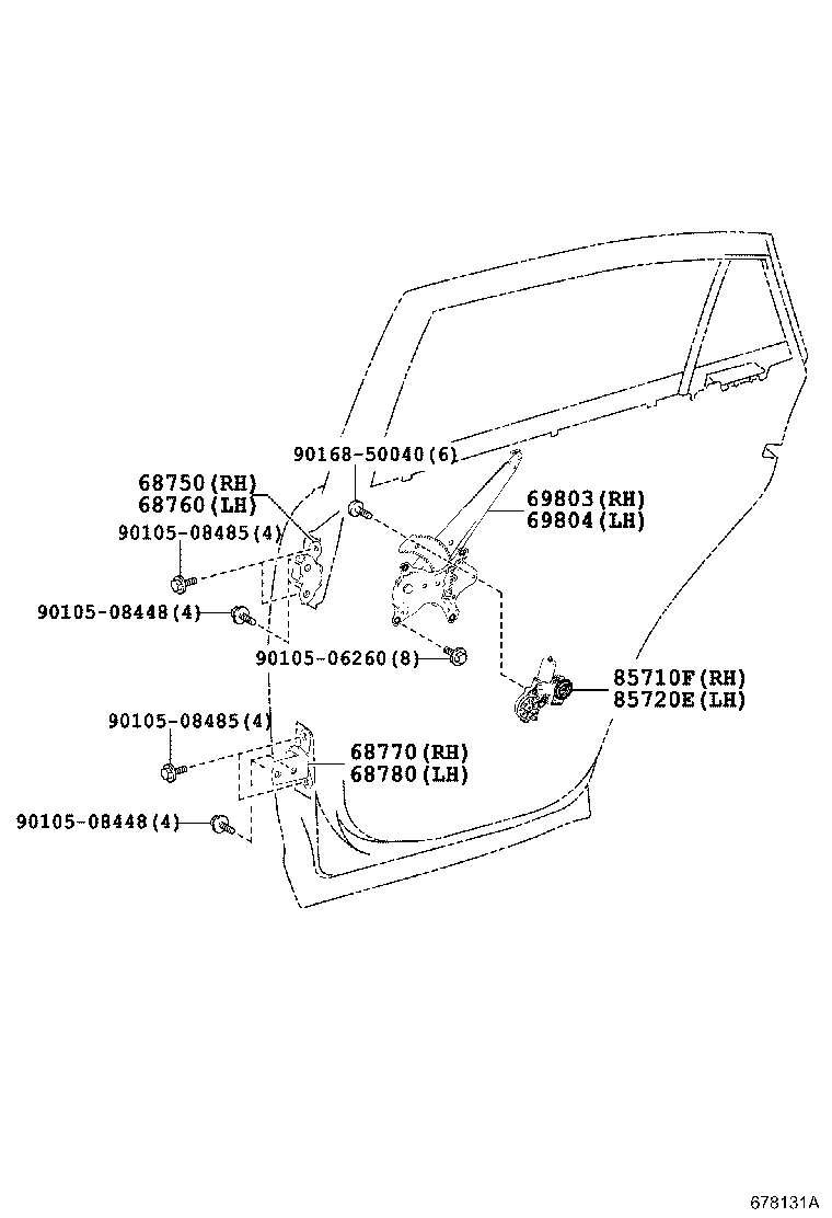 85710-48110 MOTOR ASSY, POWER WINDOW REGULATOR, LH product image