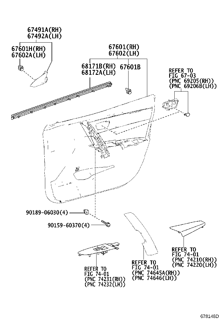 67404-02200 FRAME SUB-ASSY, FRONT DOOR, REAR LOWER LH product image