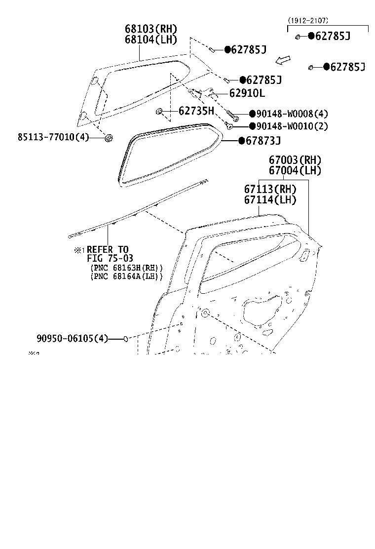 67003-0H030 PANEL SUB-ASSY, REAR DOOR, RH product image