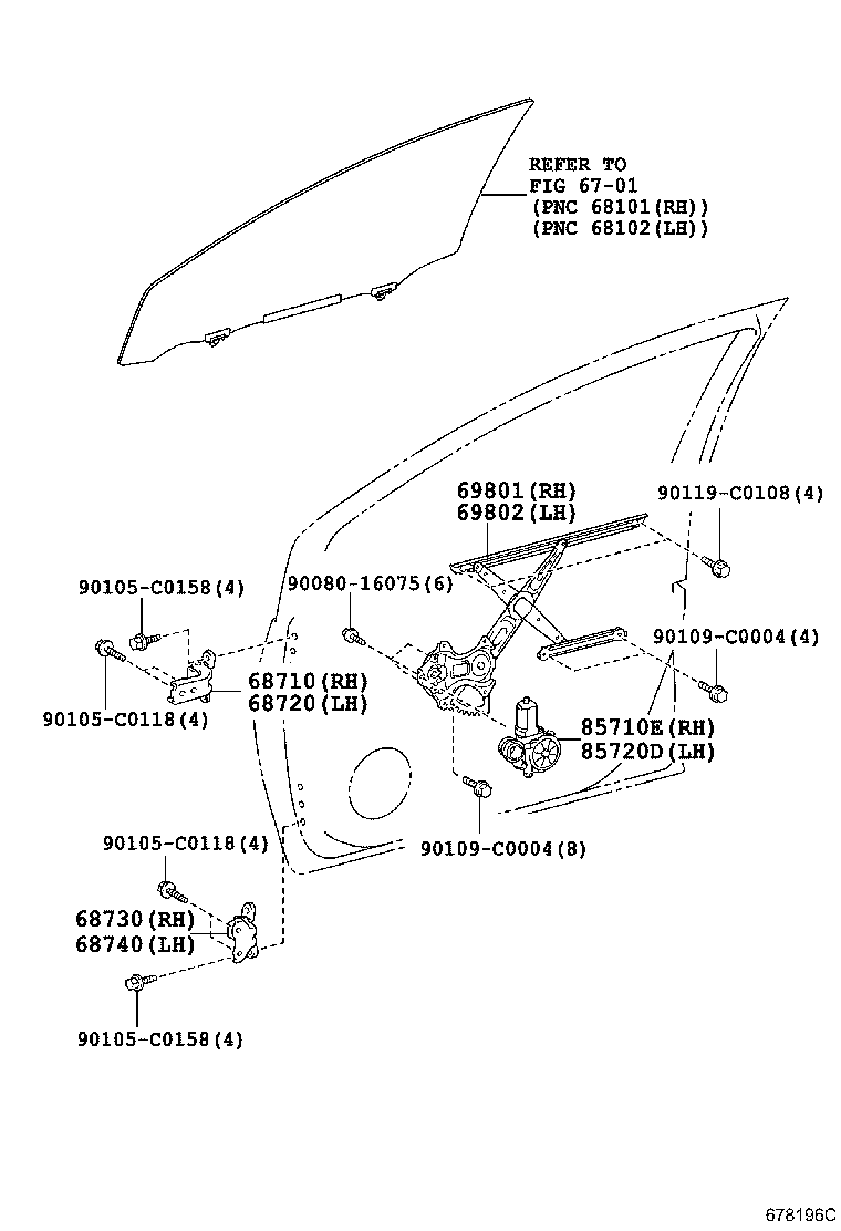 85720-02520 MOTOR ASSY, POWER WINDOW REGULATOR, LH product image