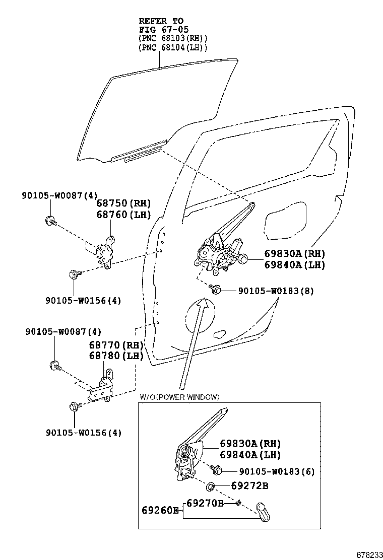 69260-02020-C1 HANDLE ASSY, REAR DOOR WINDOW REGULATOR product image