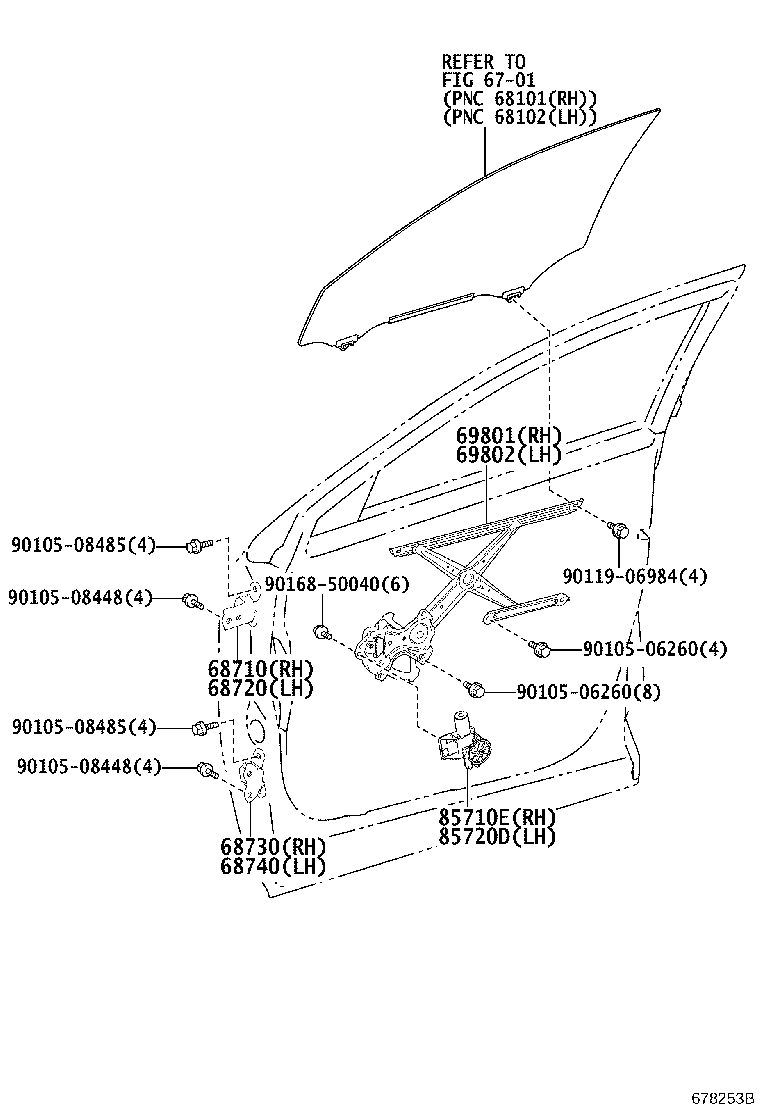 Toyota 85710-78010 MOTOR ASSY, POWER WINDOW REGULATOR, RH
