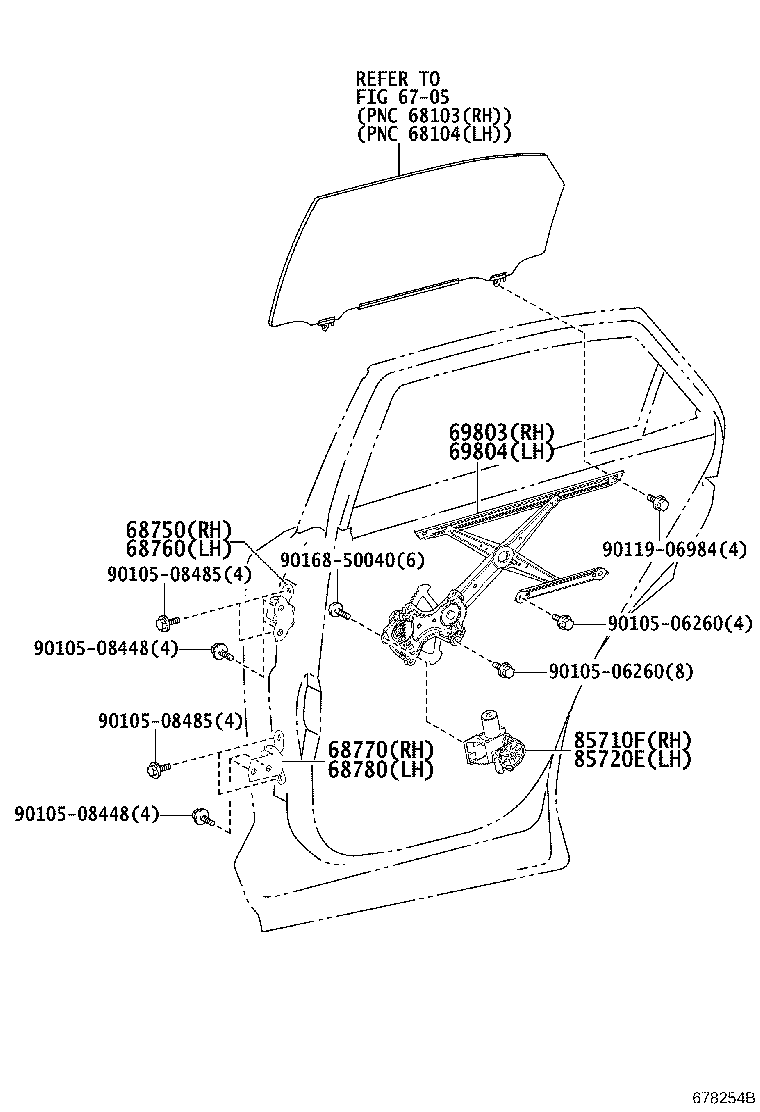 Toyota 85720-78021 MOTOR ASSY, POWER WINDOW REGULATOR, LH