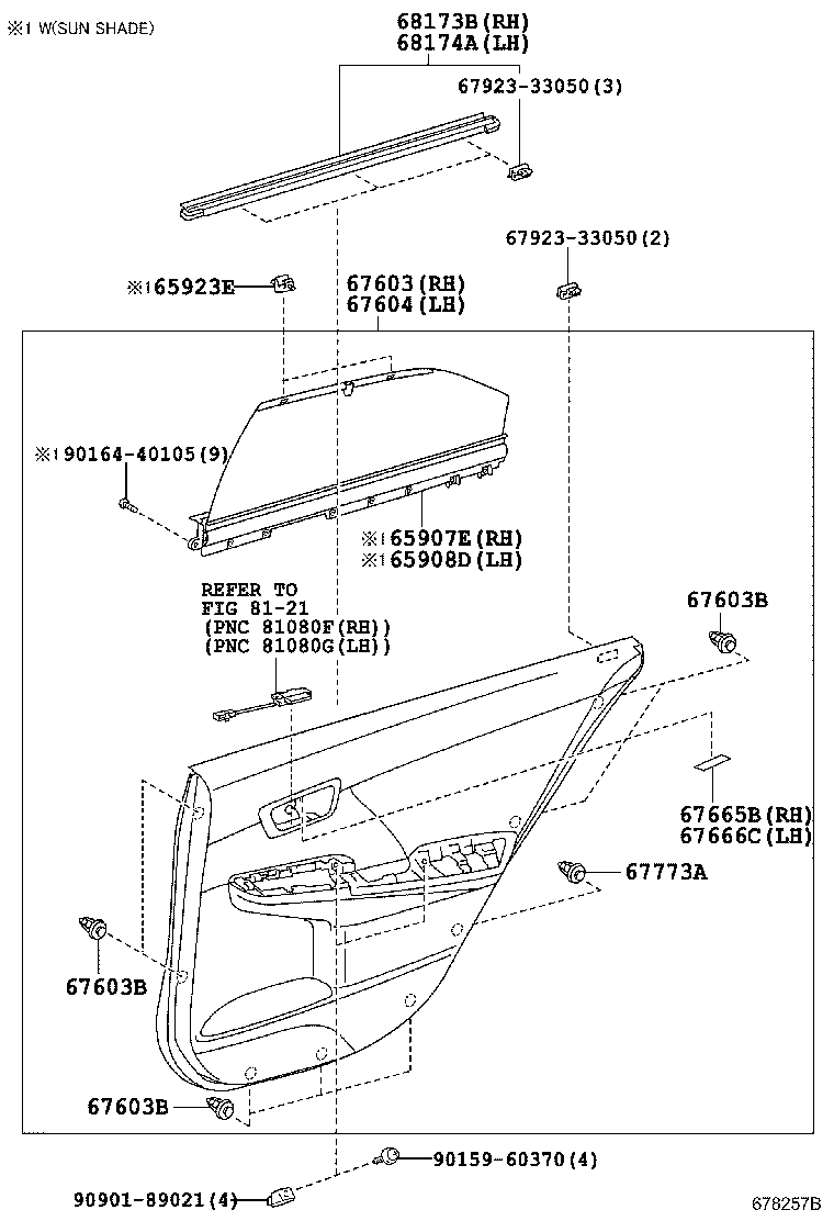 67773-26030 CLIP, REAR DOOR TRIM UPPER RETAINER, NO.1 product image