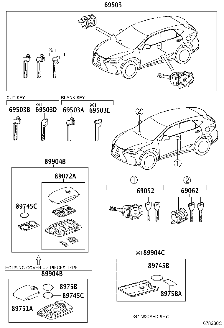 69005-78042 CYLINDER SET, LOCK product image
