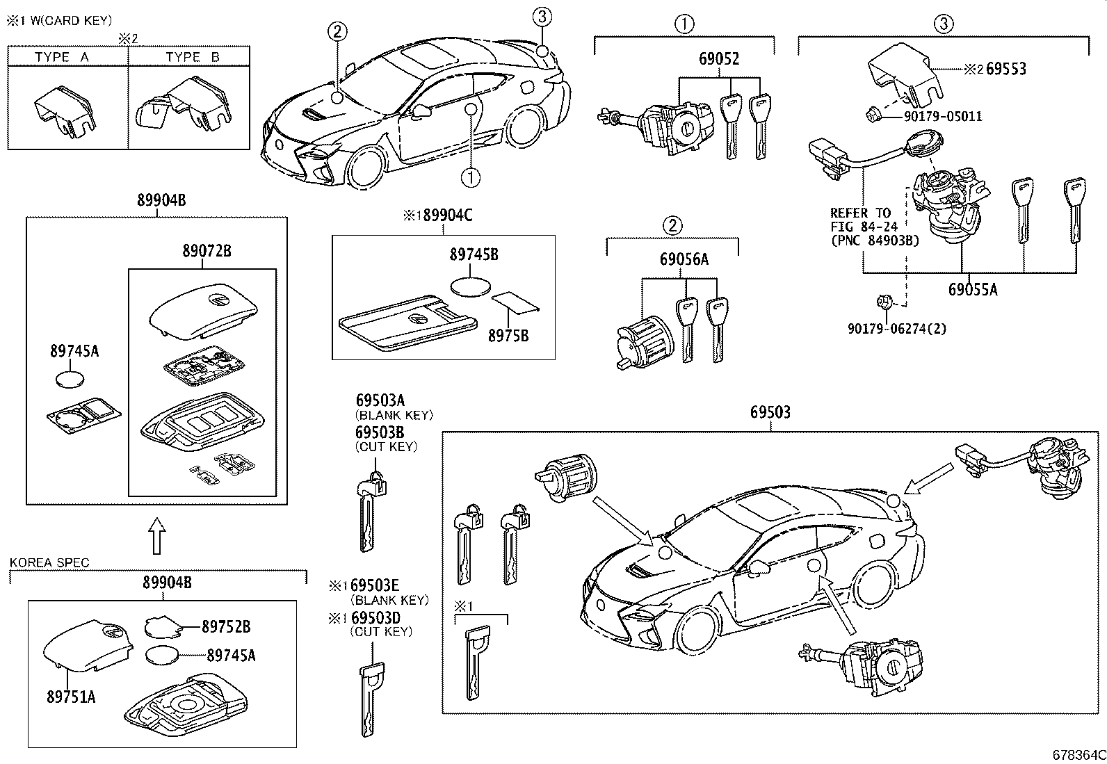 Toyota 89072-24270 HOUSING SET, DOOR CONTROL TRANSMITTER (FOR SMART KEY)