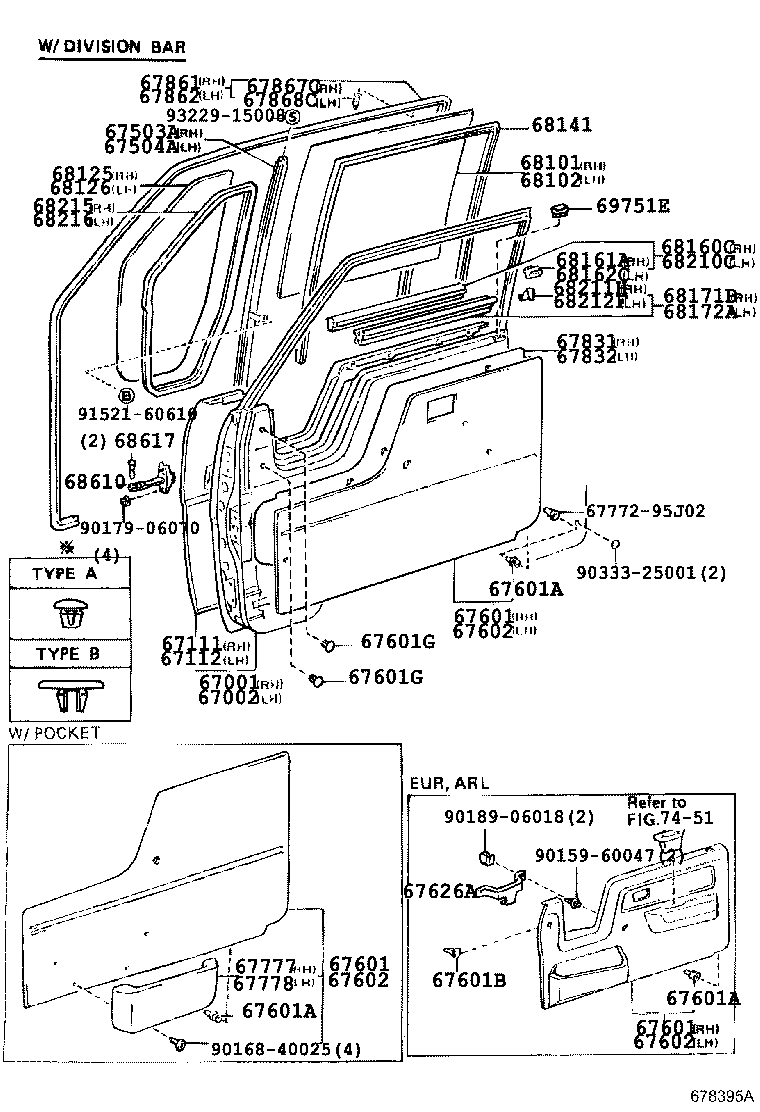 67404-95400 FRAME SUB-ASSY, FRONT DOOR, REAR LOWER LH product image