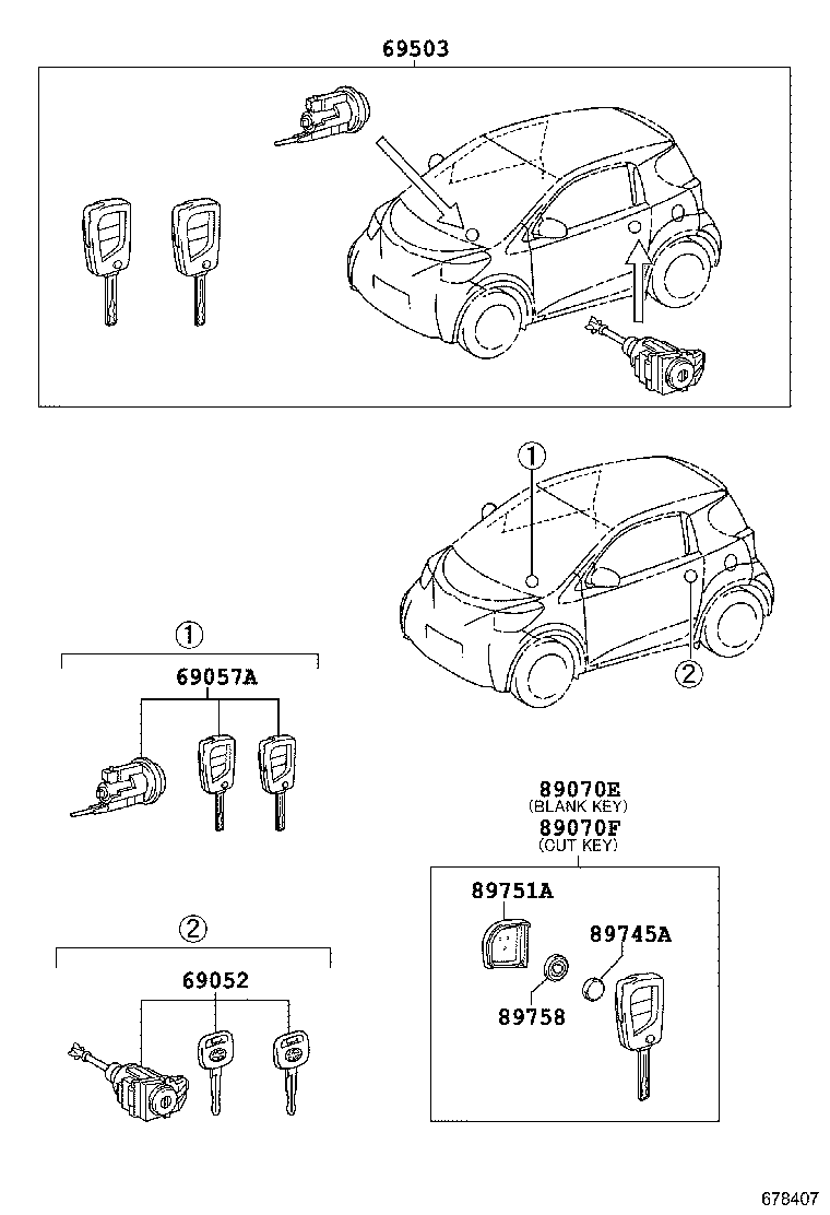 69005-74180 CYLINDER SET, LOCK product image