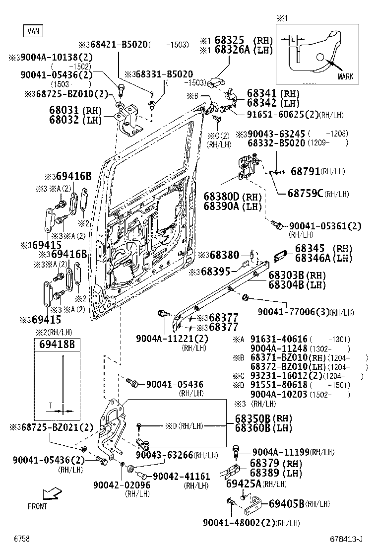 69415-BZ010 STOPPER, SLIDE DOOR DOWN FEMALE product image