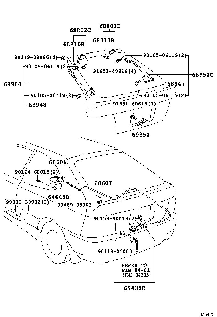 68801-13110 HINGE SUB-ASSY, BACK DOOR, RH product image