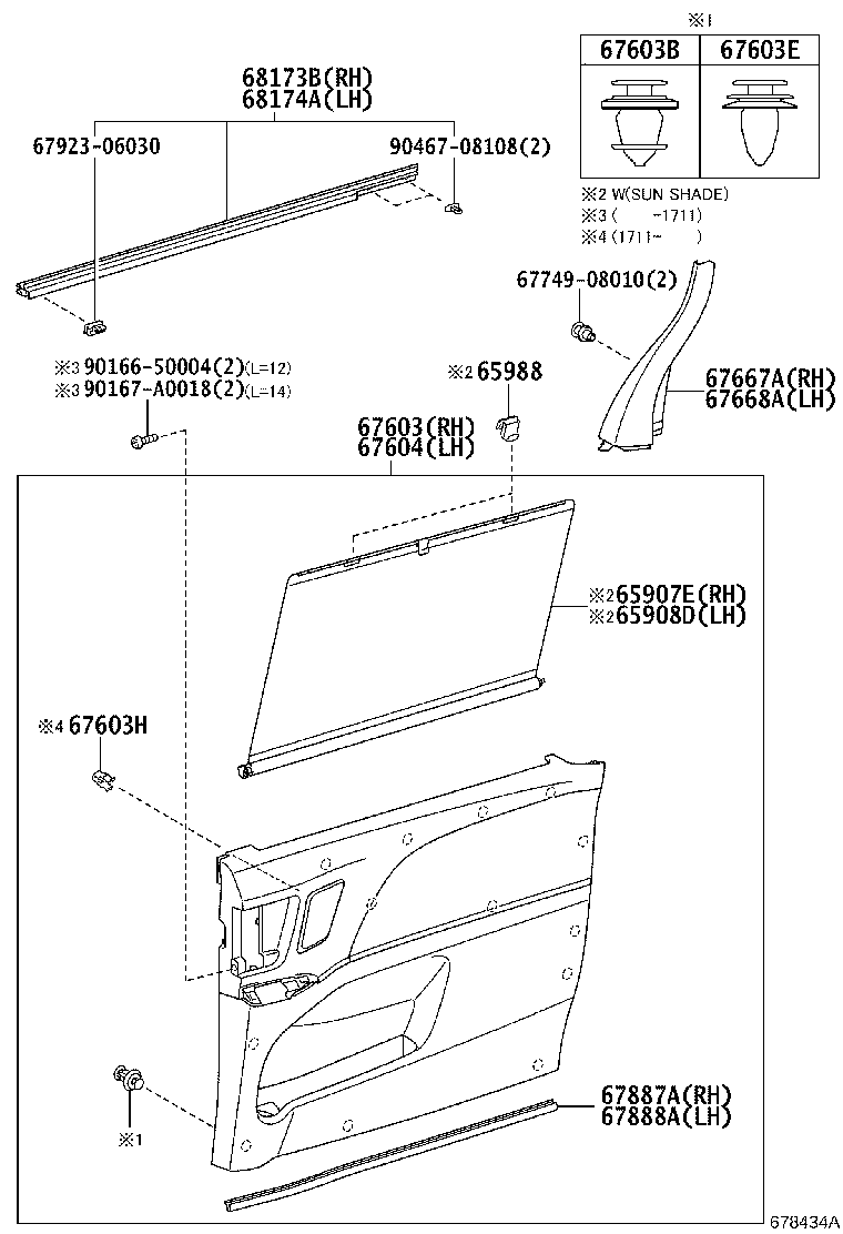 67004-08111 DOOR SUB-ASSY, SLIDE, LH product image