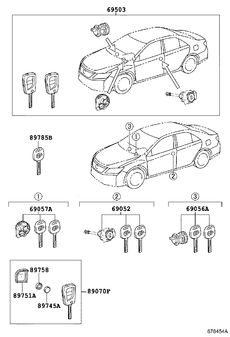 69005-06230 CYLINDER SET, LOCK product image