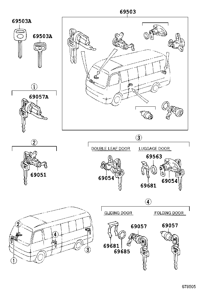 69005-36144 CYLINDER SET, LOCK product image