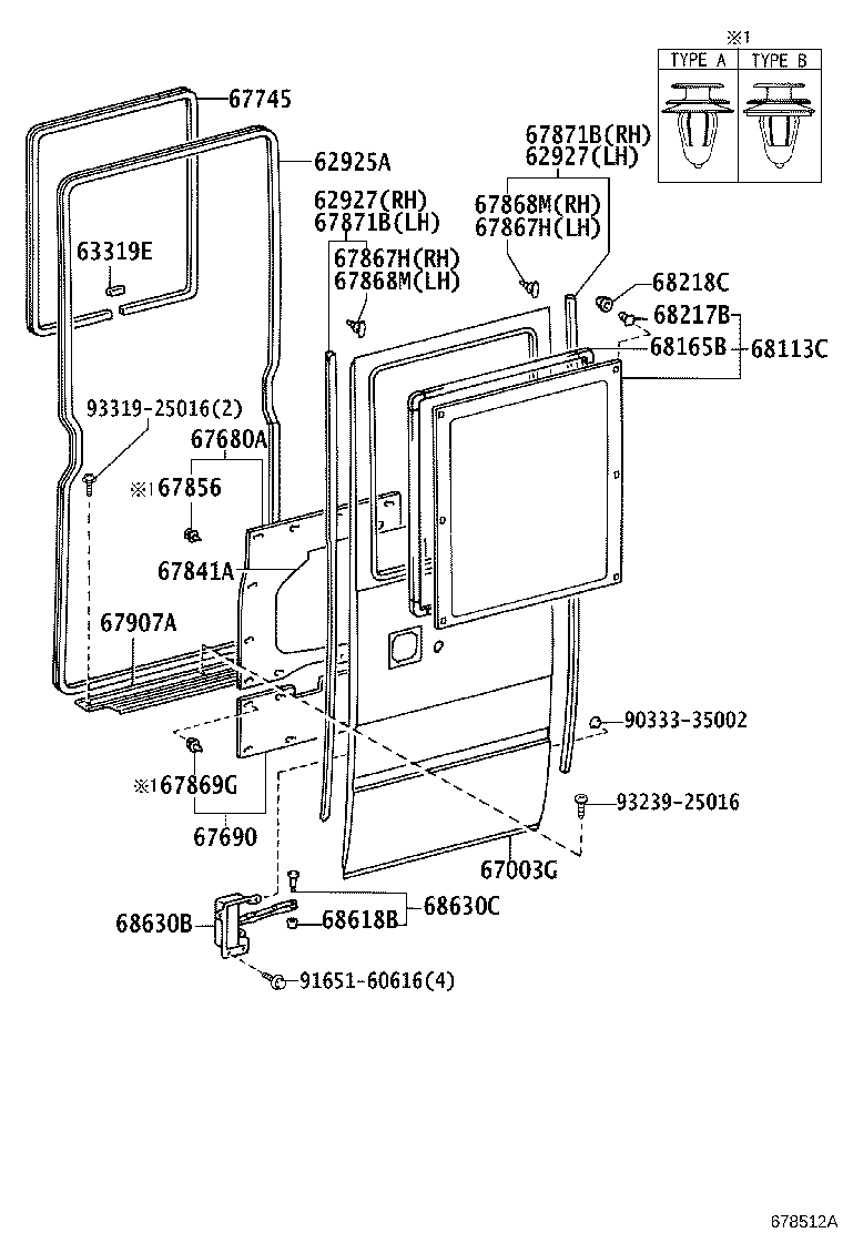 67003-36140 PANEL SUB-ASSY, SLIDE DOOR product image