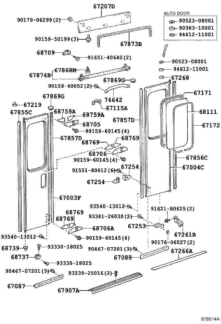 67003-36140 PANEL SUB-ASSY, SLIDE DOOR product image
