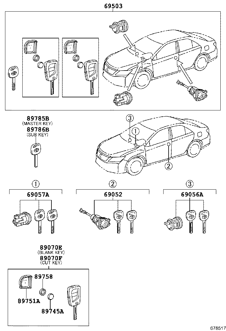 69005-06471 CYLINDER SET, LOCK product image