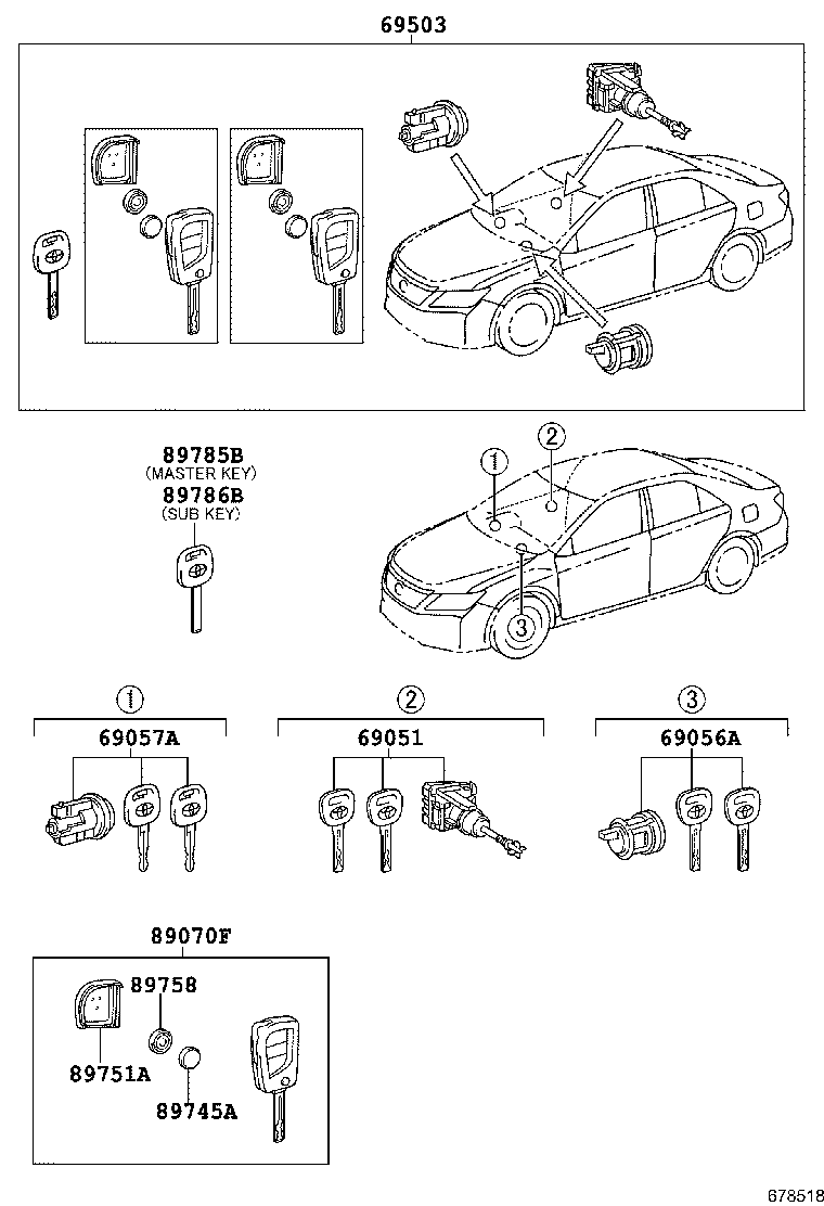 69005-06471 CYLINDER SET, LOCK product image