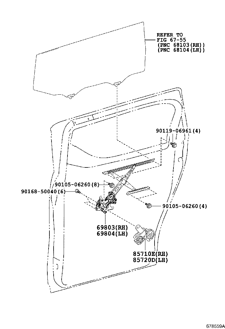 85710-58050 MOTOR ASSY, POWER WINDOW REGULATOR, RH product image