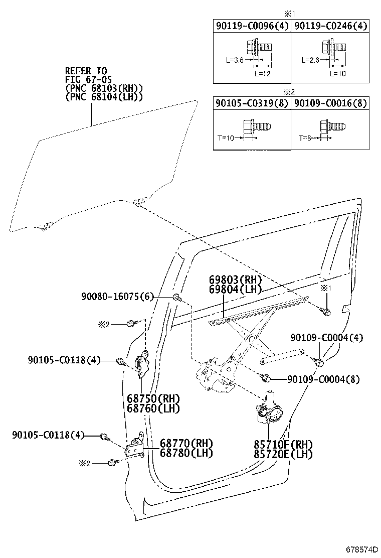 68780-0E030 HINGE ASSY, REAR DOOR, LOWER LH product image