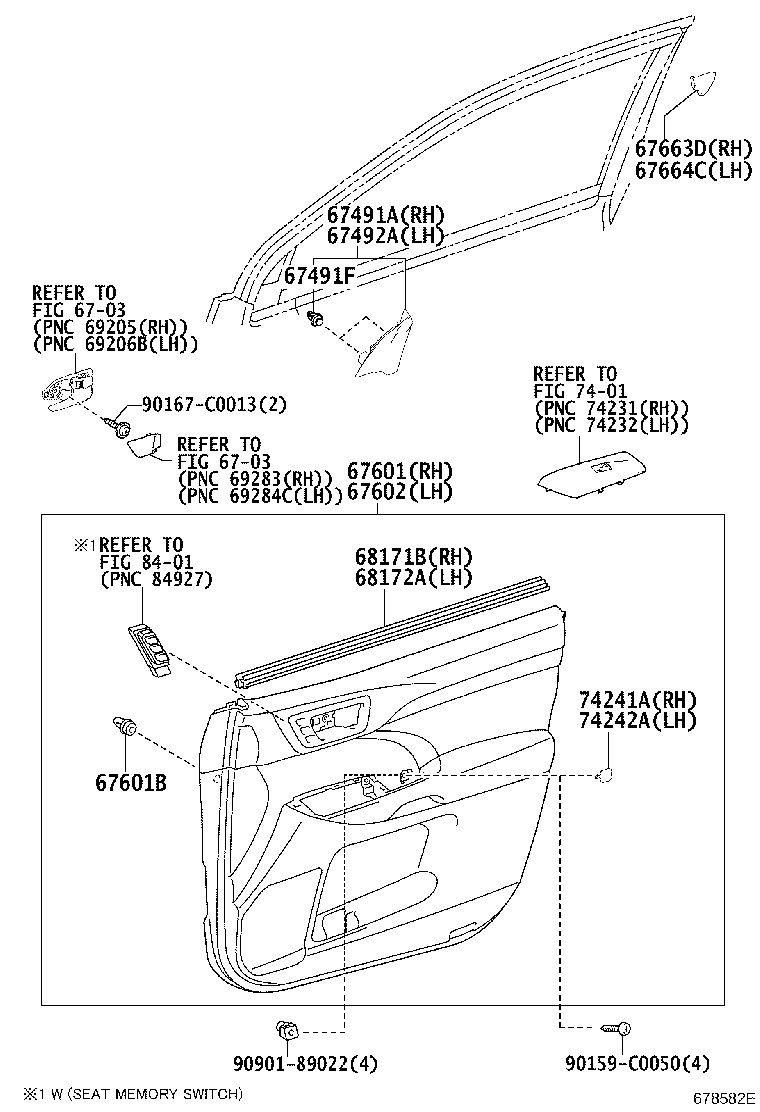 67663-0E050 GARNISH, DOOR FRAME, RH product image