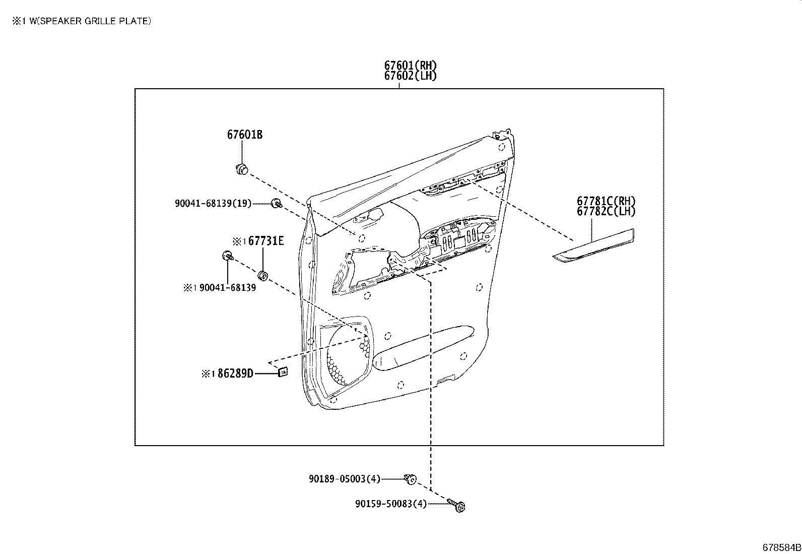 67404-58030 FRAME SUB-ASSY, FRONT DOOR, REAR LOWER LH product image