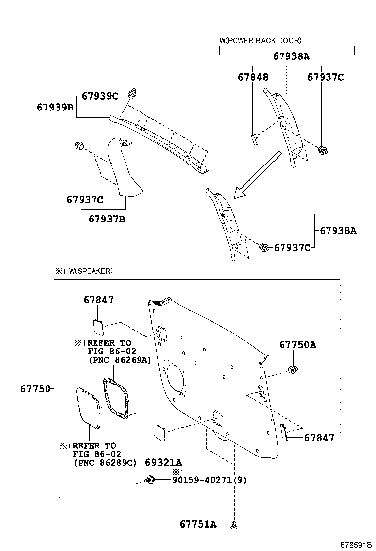 64818-58030 SPACER, BACK DOOR GLASS, NO.1 product image
