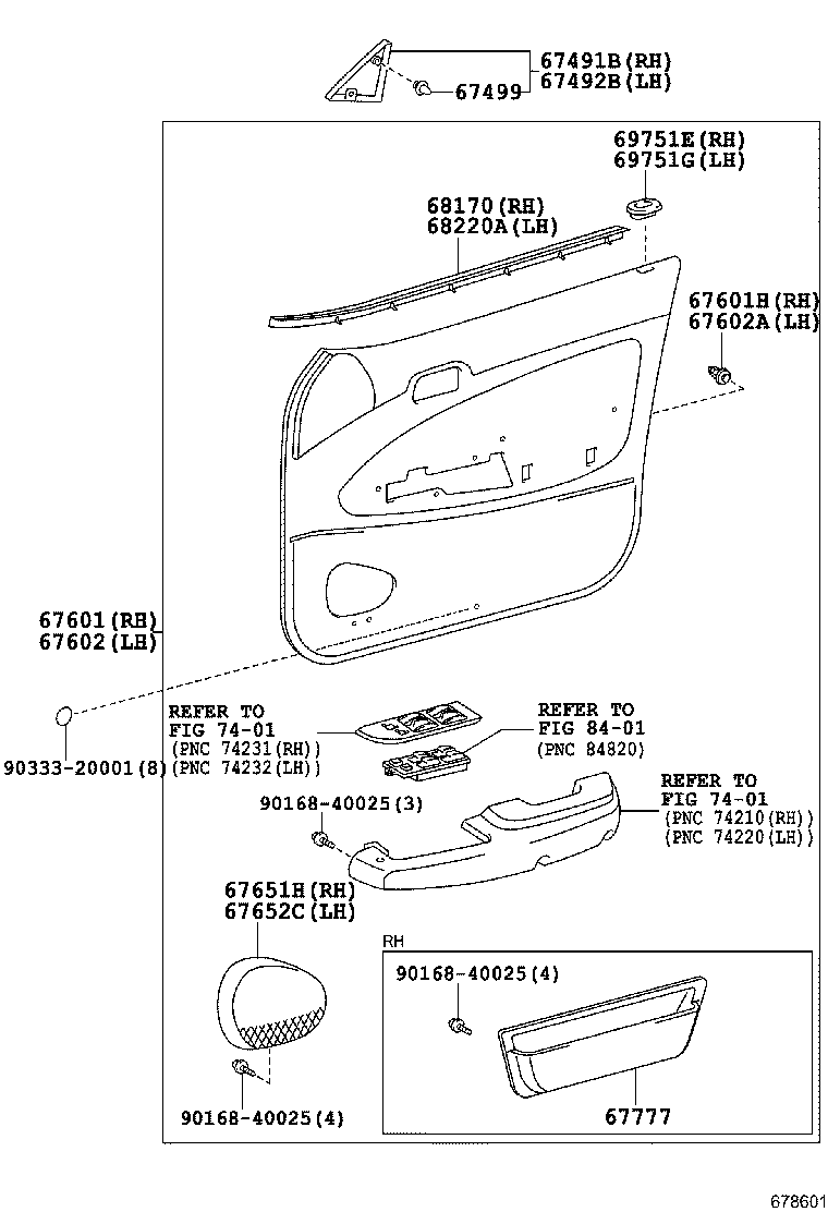 67862-12890 WEATHERSTRIP, FRONT DOOR, LH product image