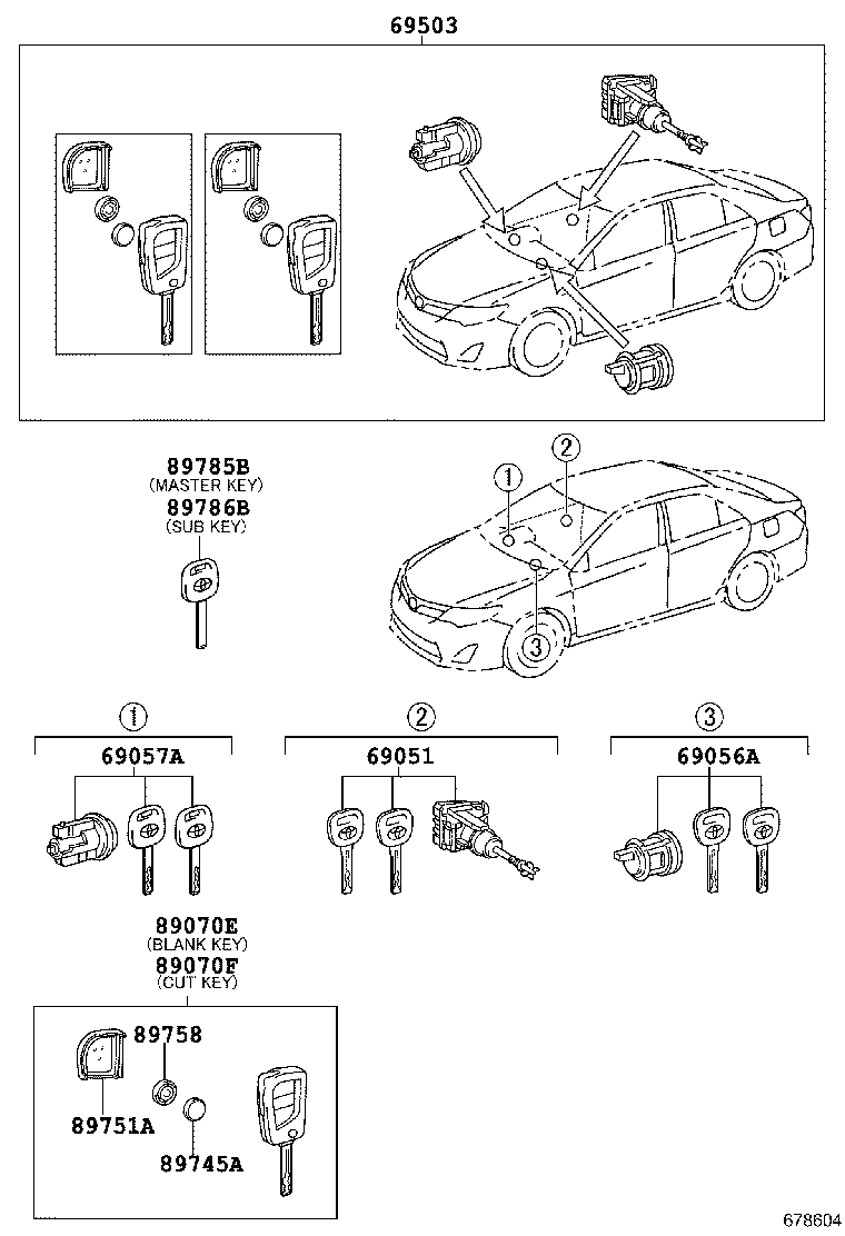 69005-06532 CYLINDER SET, LOCK product image
