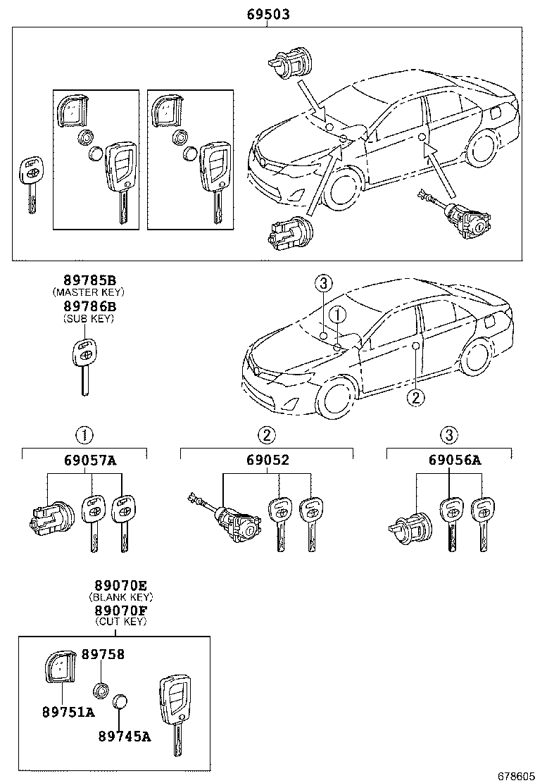 69005-06532 CYLINDER SET, LOCK product image