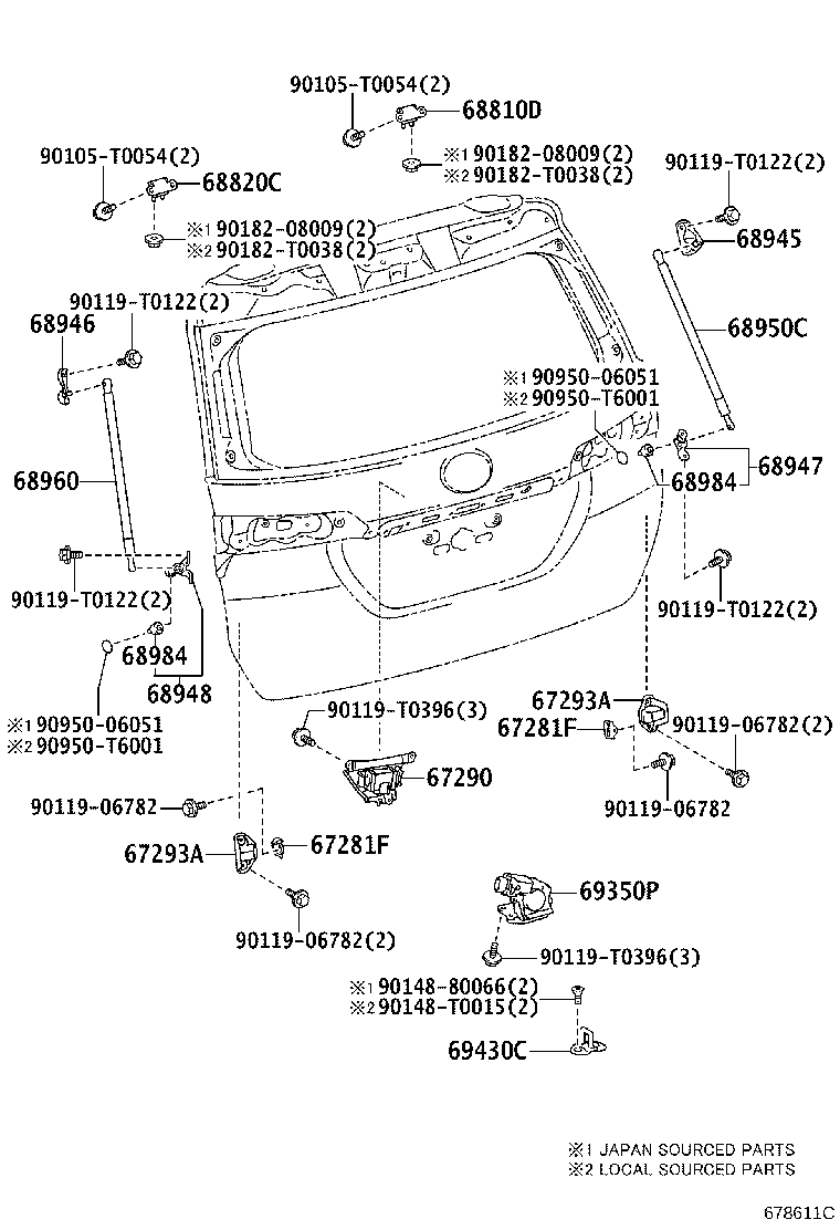 68910-71030 UNIT ASSY, POWER BACK DOOR product image