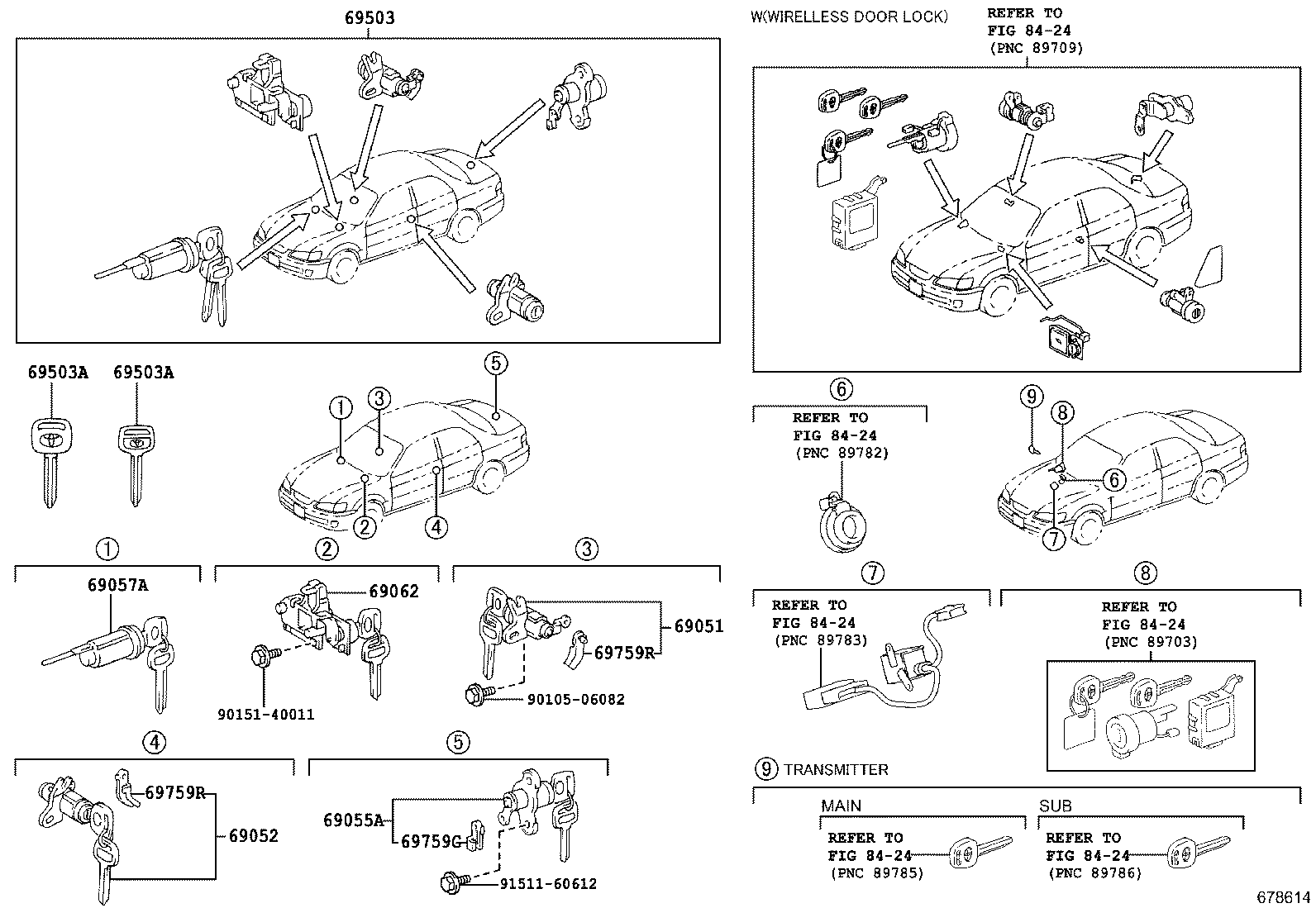 69005-33540 CYLINDER SET, LOCK product image