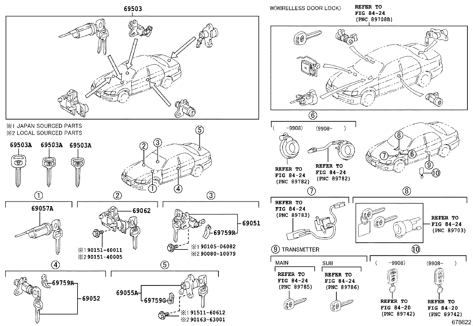 69005-33470 CYLINDER SET, LOCK product image