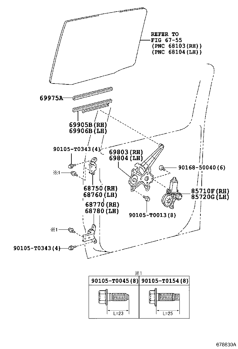 69906-0K090 CHANNEL SUB-ASSY, REAR DOOR GLASS, LH product image