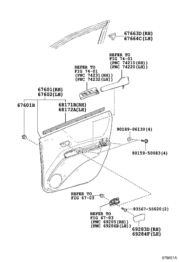 67404-52190 FRAME SUB-ASSY, FRONT DOOR, REAR LOWER LH product image