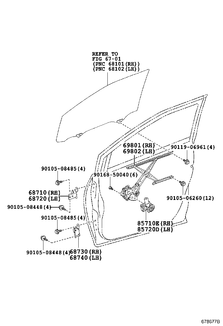 85710-52230 MOTOR ASSY, POWER WINDOW REGULATOR, RH product image