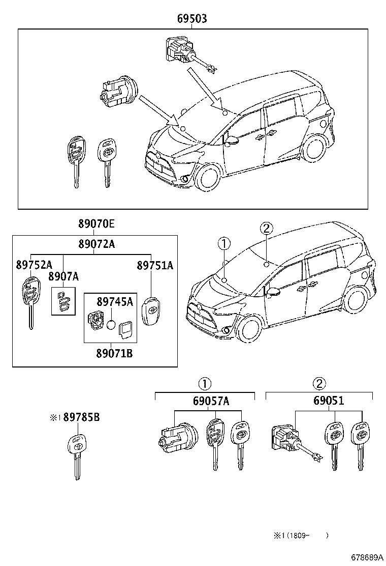 89071-52230 MODULE SET, TRANSMITTER SUB-ASSY, DOOR CONTROL product image