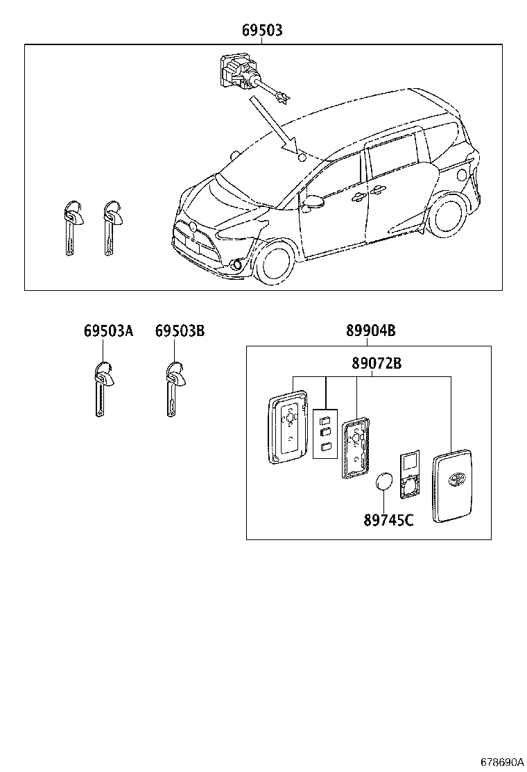 89071-52230 MODULE SET, TRANSMITTER SUB-ASSY, DOOR CONTROL product image