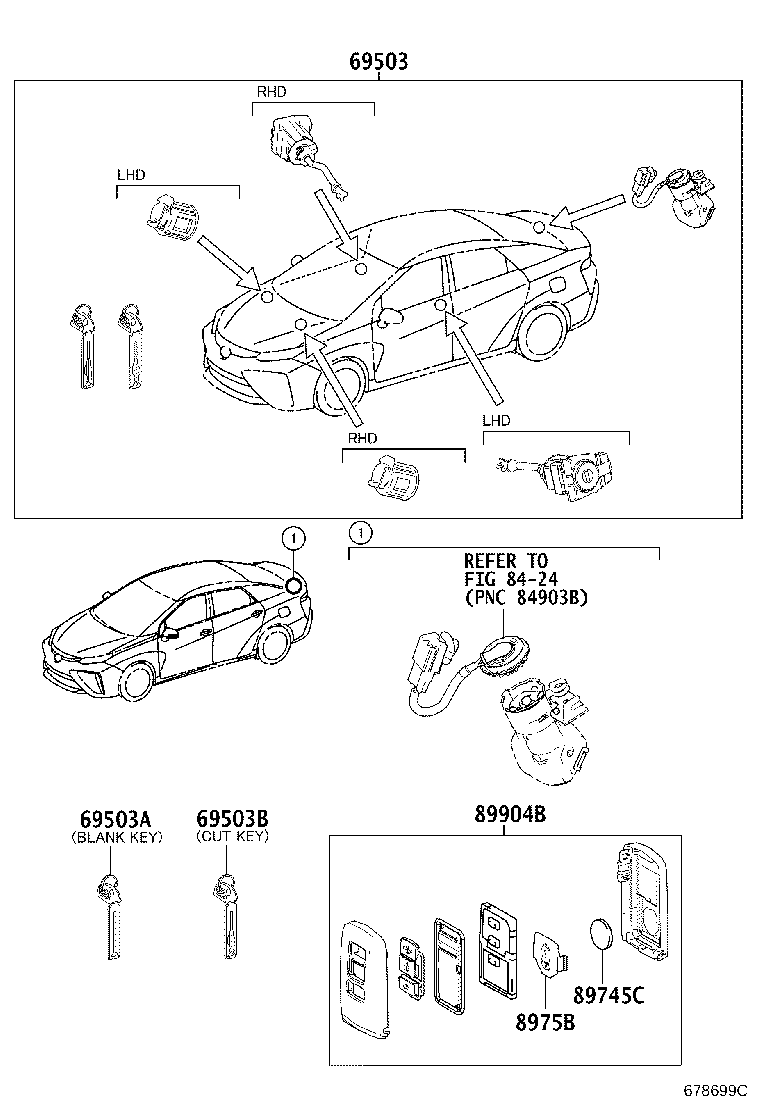 69005-62020 CYLINDER SET, LOCK product image