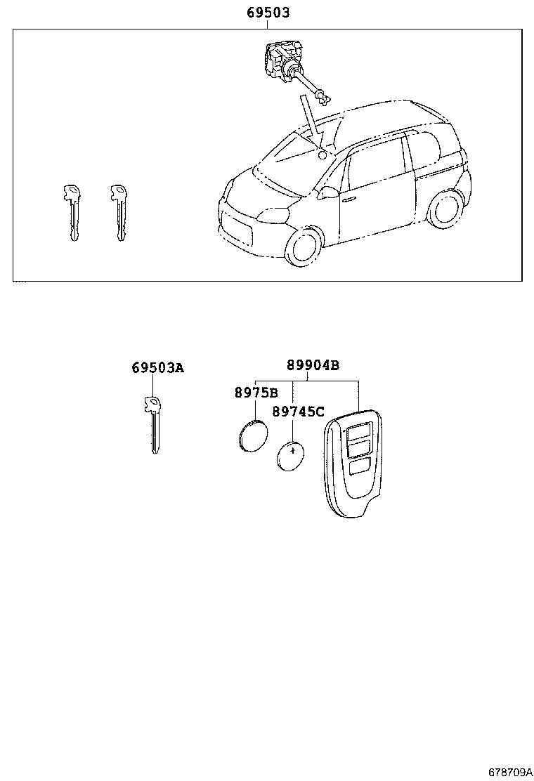 69005-52P00 CYLINDER SET, LOCK product image
