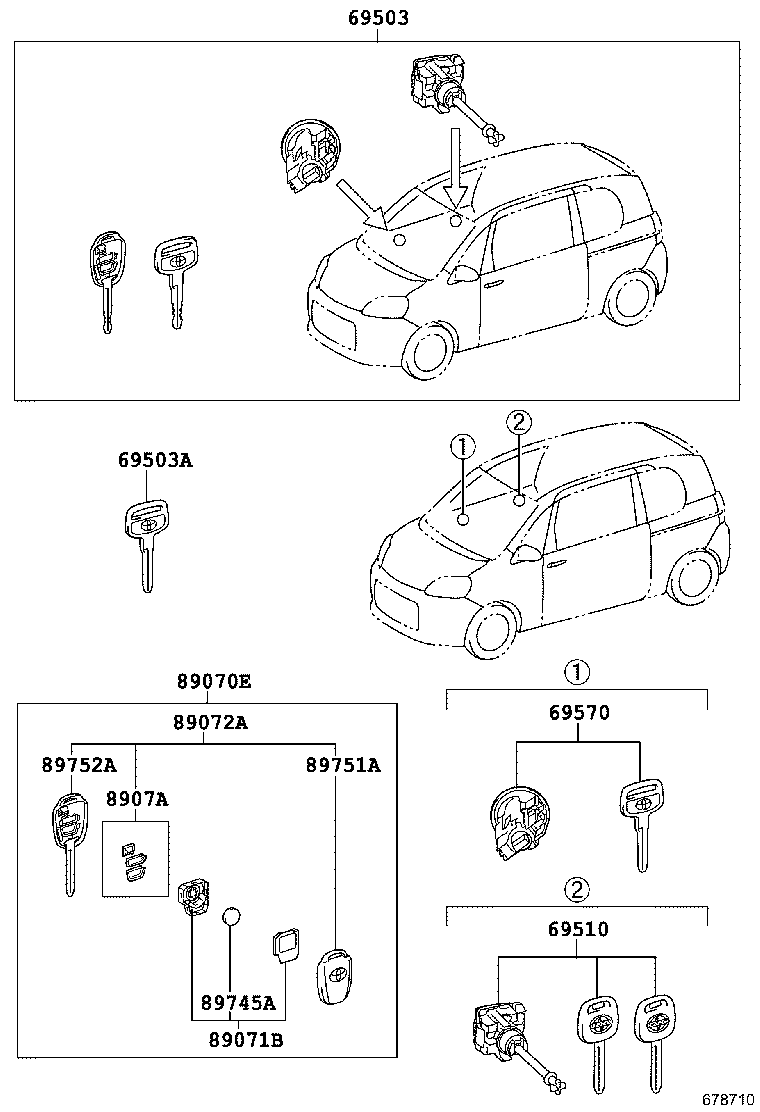69005-52R00 CYLINDER SET, LOCK product image