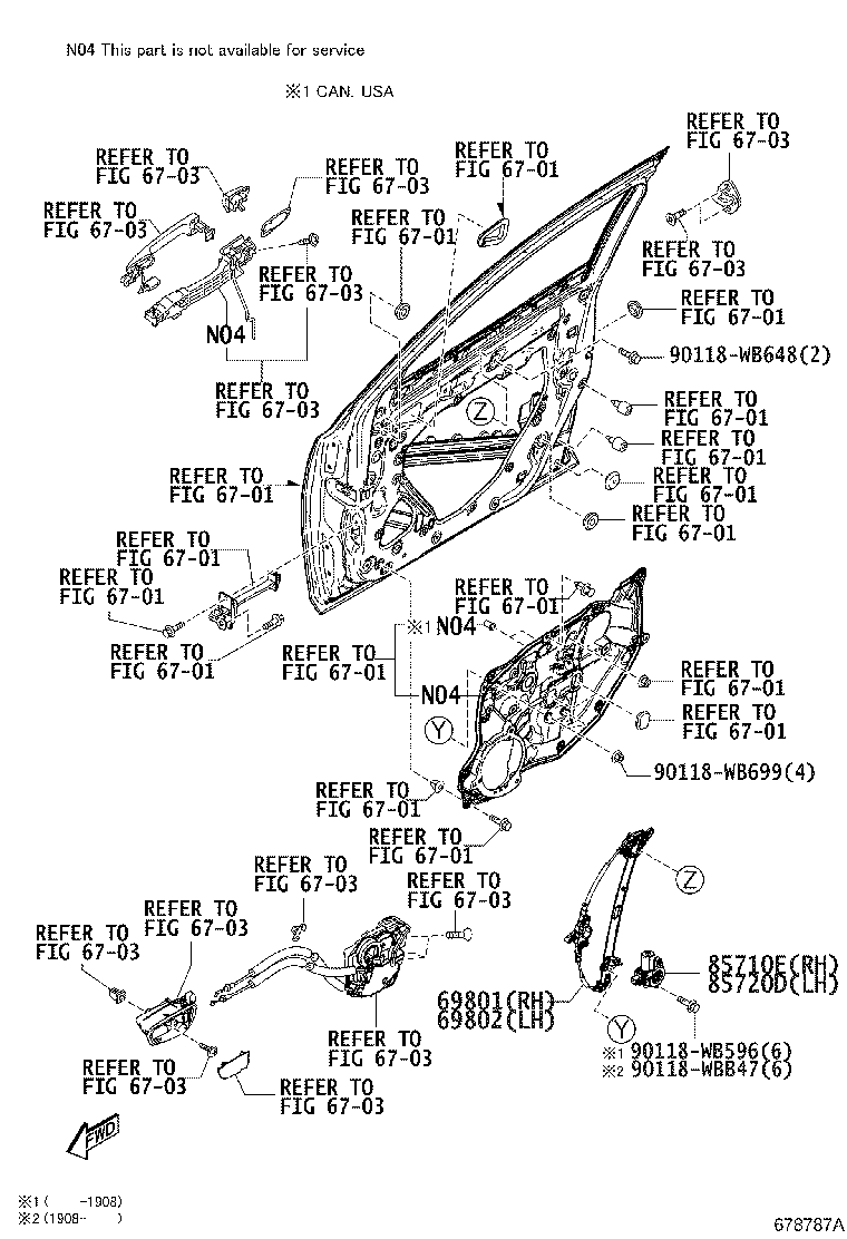 Toyota 68710-WB003 HINGE ASSY, FRONT DOOR, LOWER LH