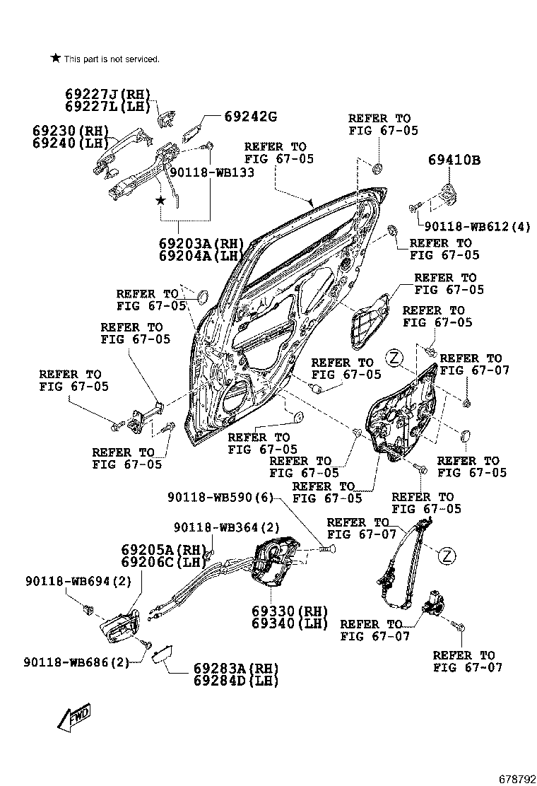 69227-WB024 COVER, REAR DOOR OUTSIDE HANDLE, LH product image