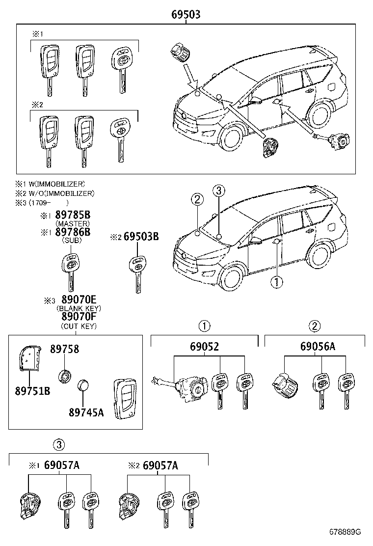 69005-0KG50 CYLINDER SET, LOCK product image
