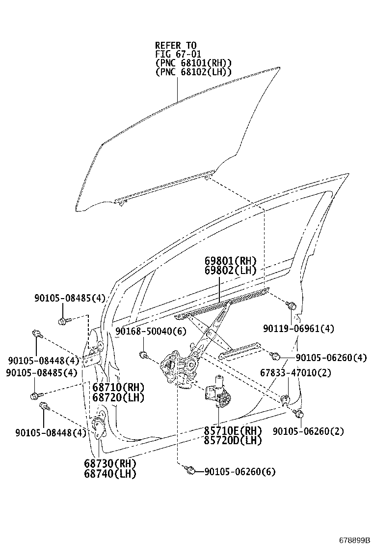 Toyota 85710-47140 MOTOR ASSY, POWER WINDOW REGULATOR, RH
