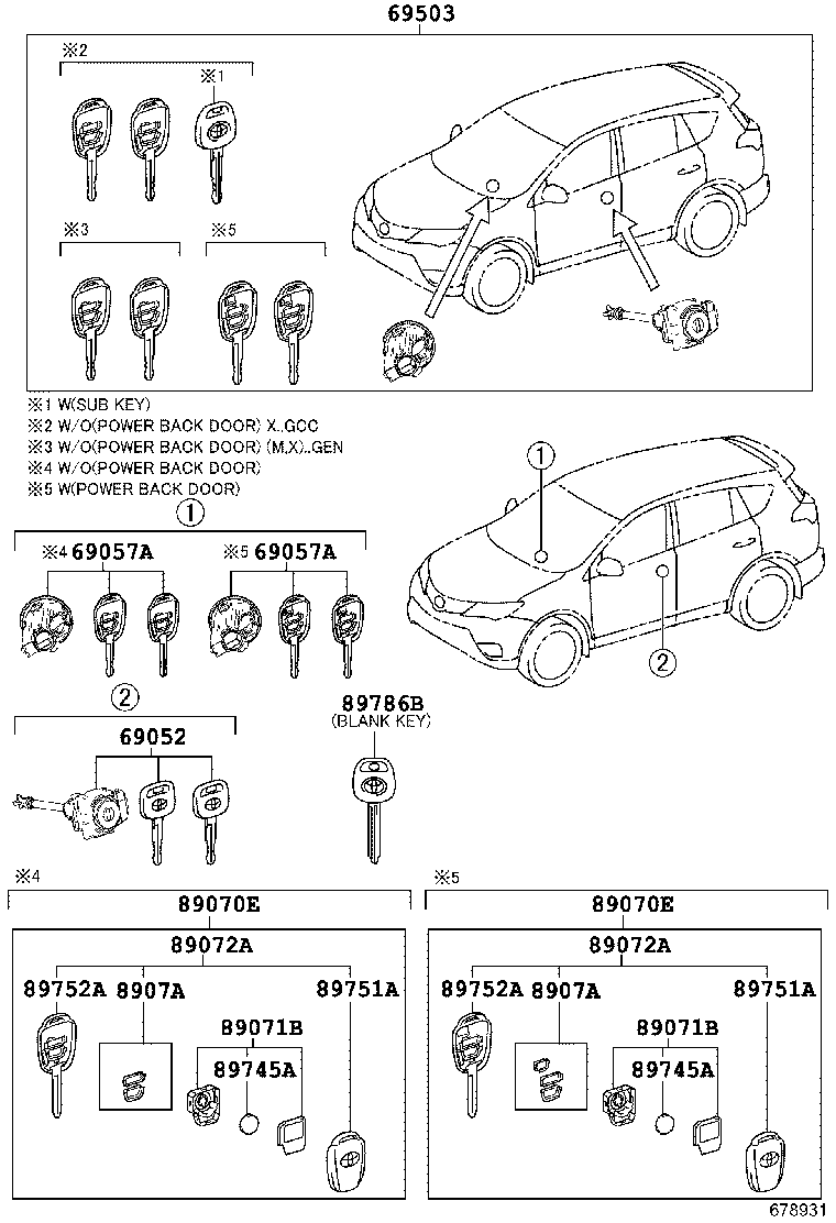 69005-42690 CYLINDER SET, LOCK product image